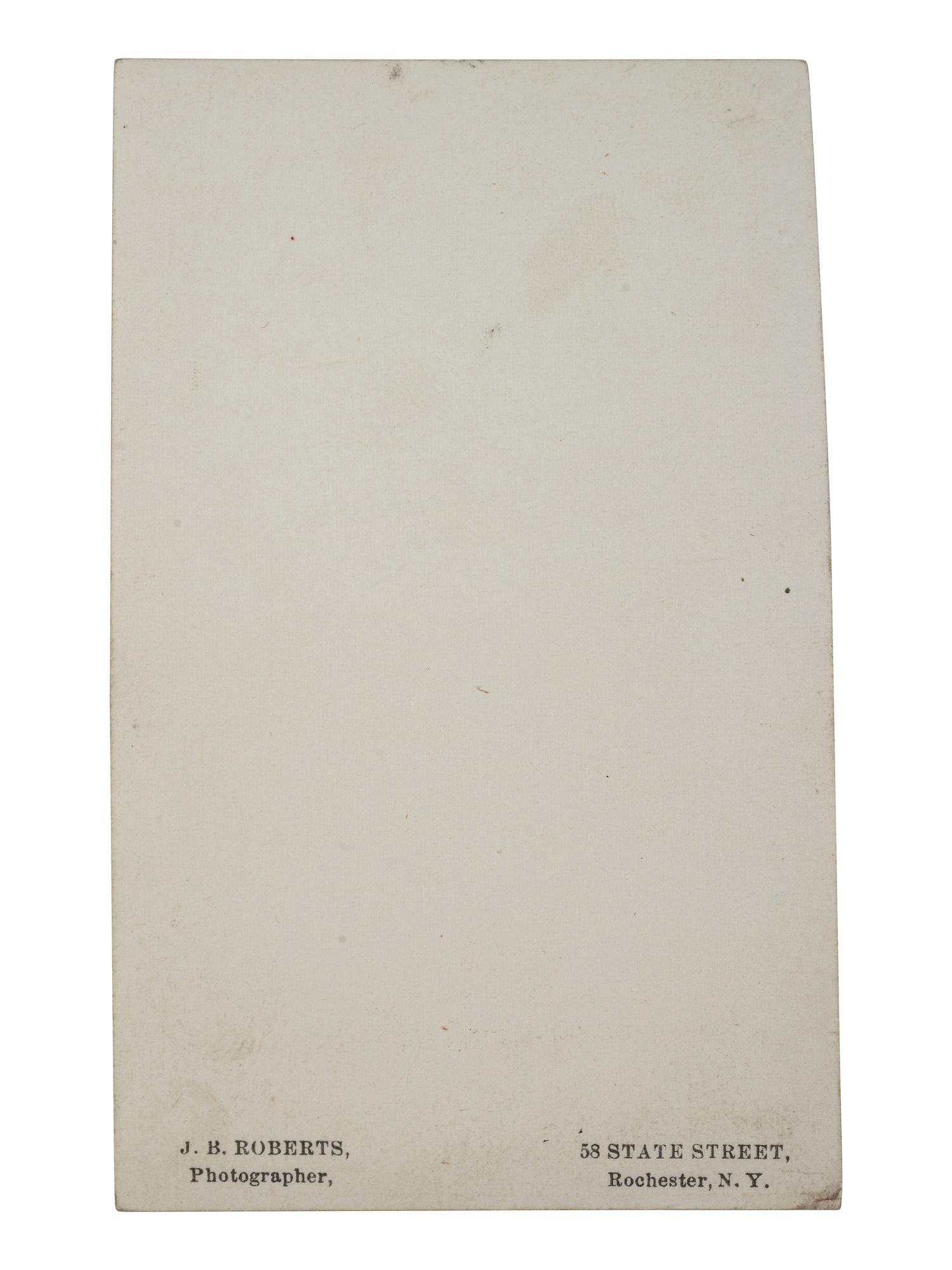 [DOUGLASS, Frederick (1818-1895)]. ROBERTS, J.B., photographer. CDV of Frederick Douglass. Rochester, NY, ca 1867.