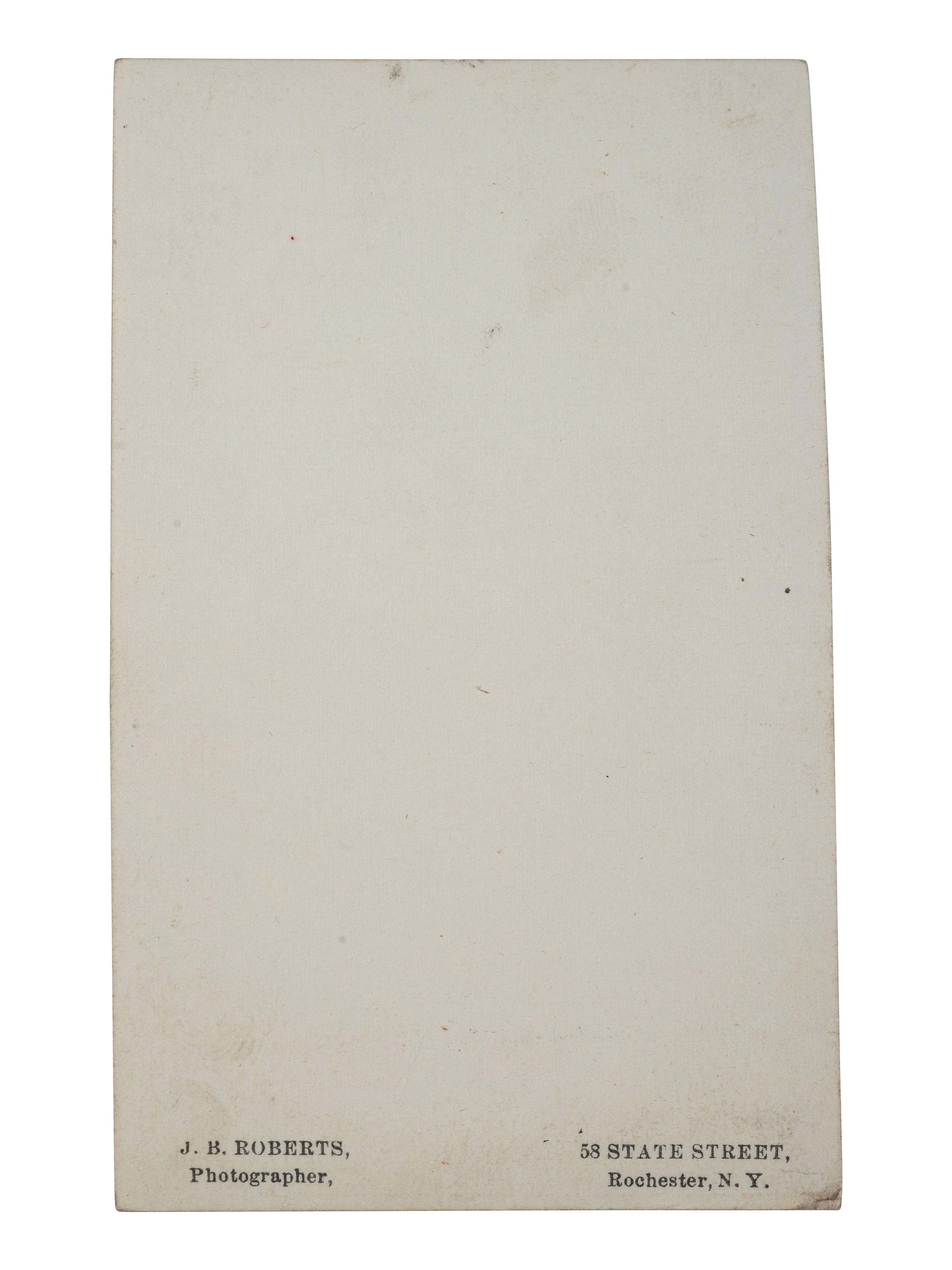 [DOUGLASS, Frederick (1818-1895)]. ROBERTS, J.B., photographer. CDV of Frederick Douglass. Rochester, NY, ca 1867.