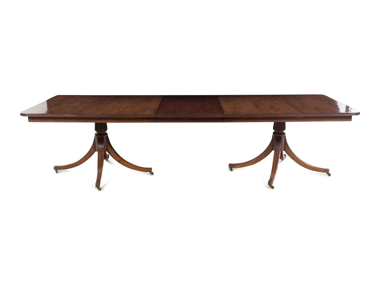 A Dessin Fournir George III Style Mahogany Pedestal Dining Table