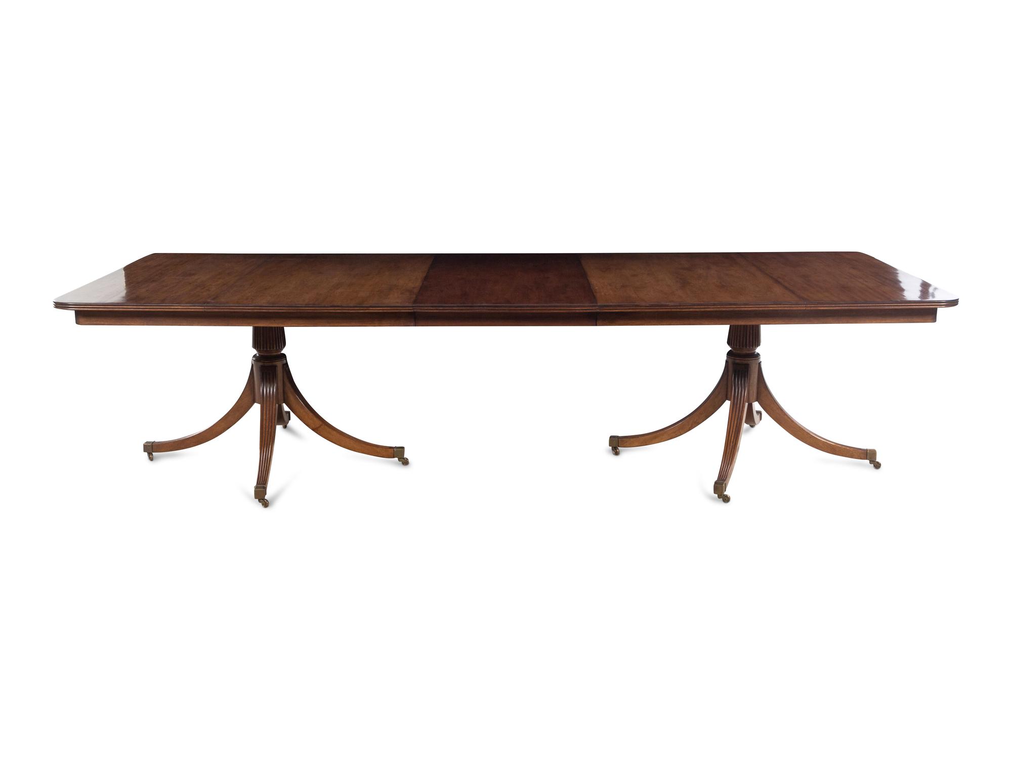 A Dessin Fournir George III Style Mahogany Pedestal Dining Table