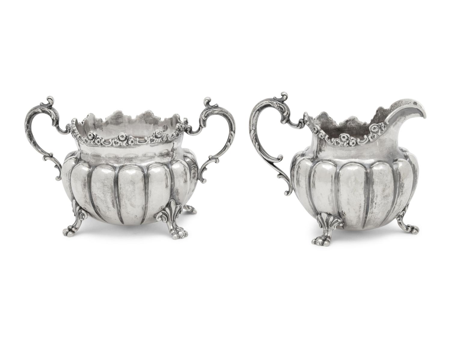 An American Silver Creamer and Sugar