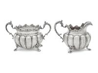 An American Silver Creamer and Sugar