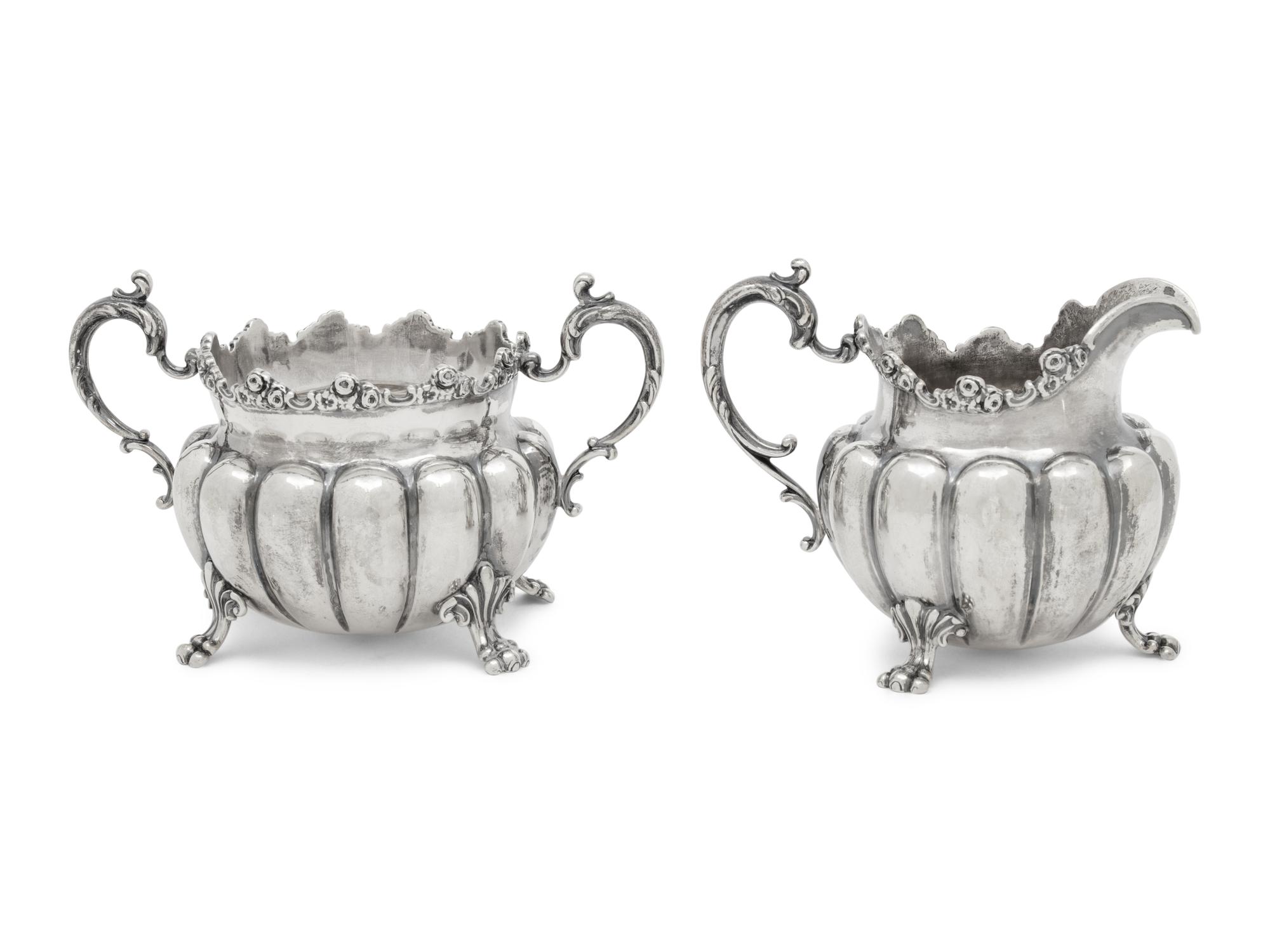 An American Silver Creamer and Sugar