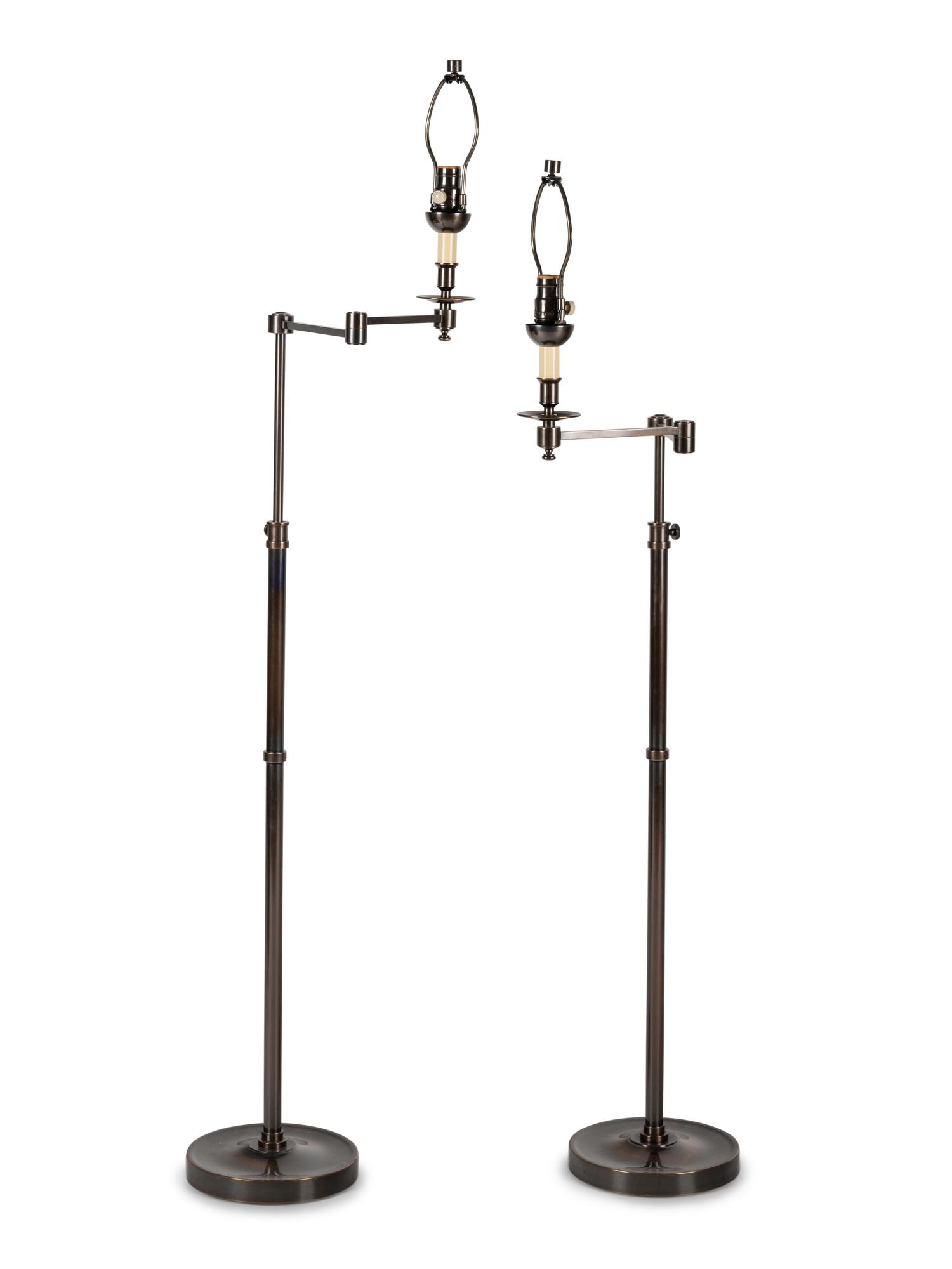 A Pair of John Boone Swing-Arm Floor Lamps Designed by Jerome Sutter