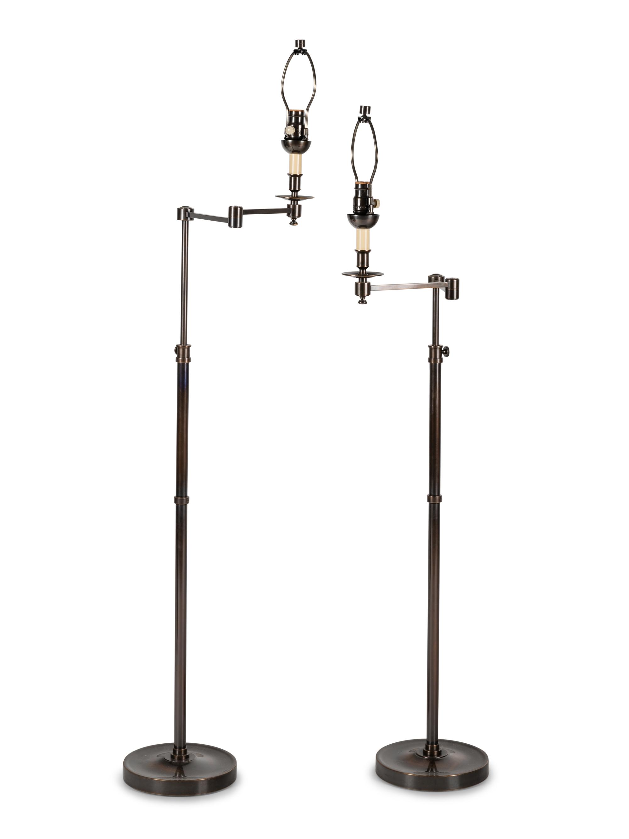 A Pair of John Boone Swing-Arm Floor Lamps Designed by Jerome Sutter