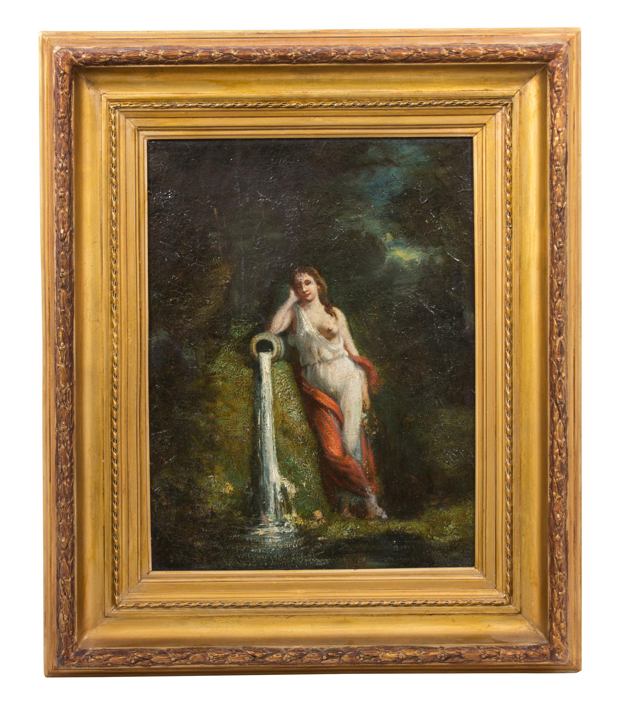European School, (19th Century), Lady with Watering Urn