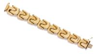 A Yellow Gold Geometric Link Bracelet, 27.60 dwts.