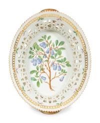 A Royal Copenhagen Flora Danica Reticulated Porcelain Fruit Basket