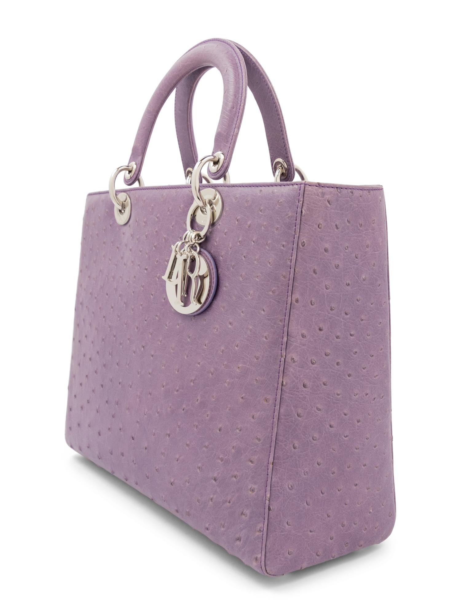 Christian Dior Purple Ostrich Medium Lady Dior Bag, 2011