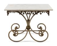 A French Steel and Marble Pastry Table