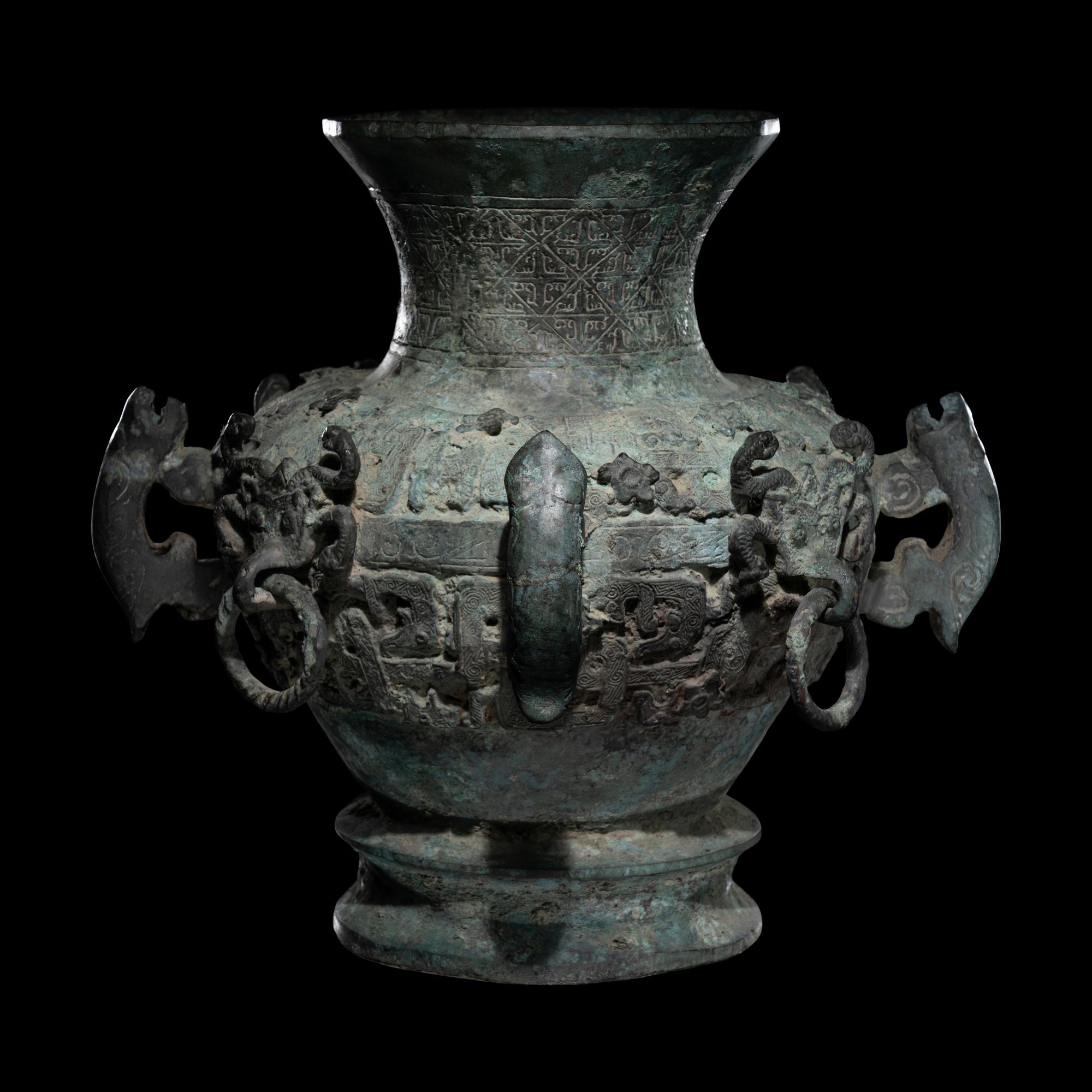 A Chinese Archaistic Style Bronze Hu Vessel
