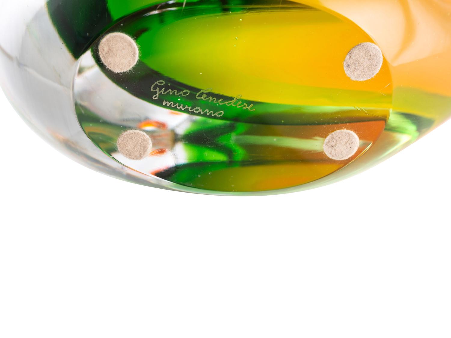 An Abstract Art Glass Sculpture by Gino Cenedese for Murano