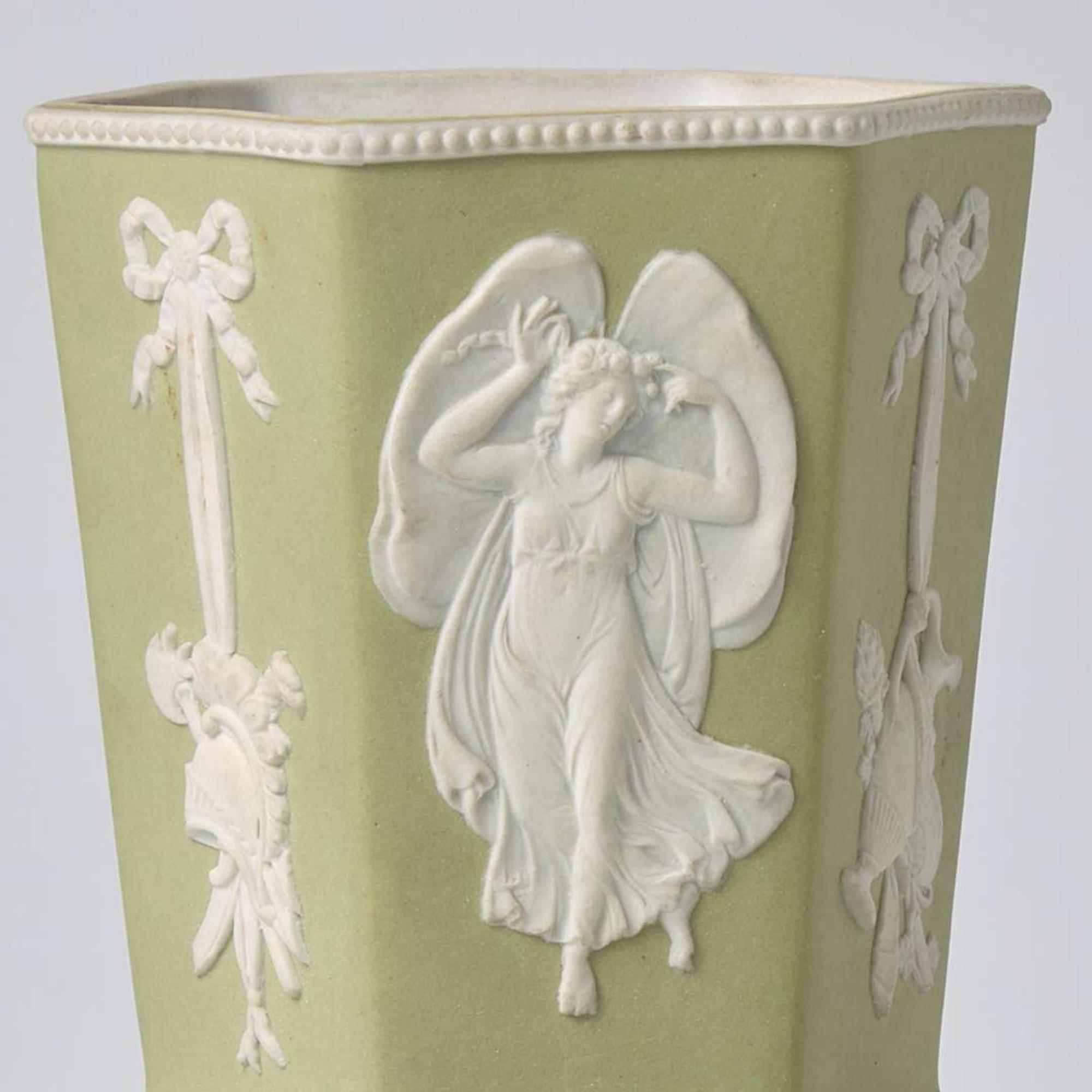 A Pair of Wedgwood Tricolor Jasperware Aesthetic Period Vases UK, circa 1880