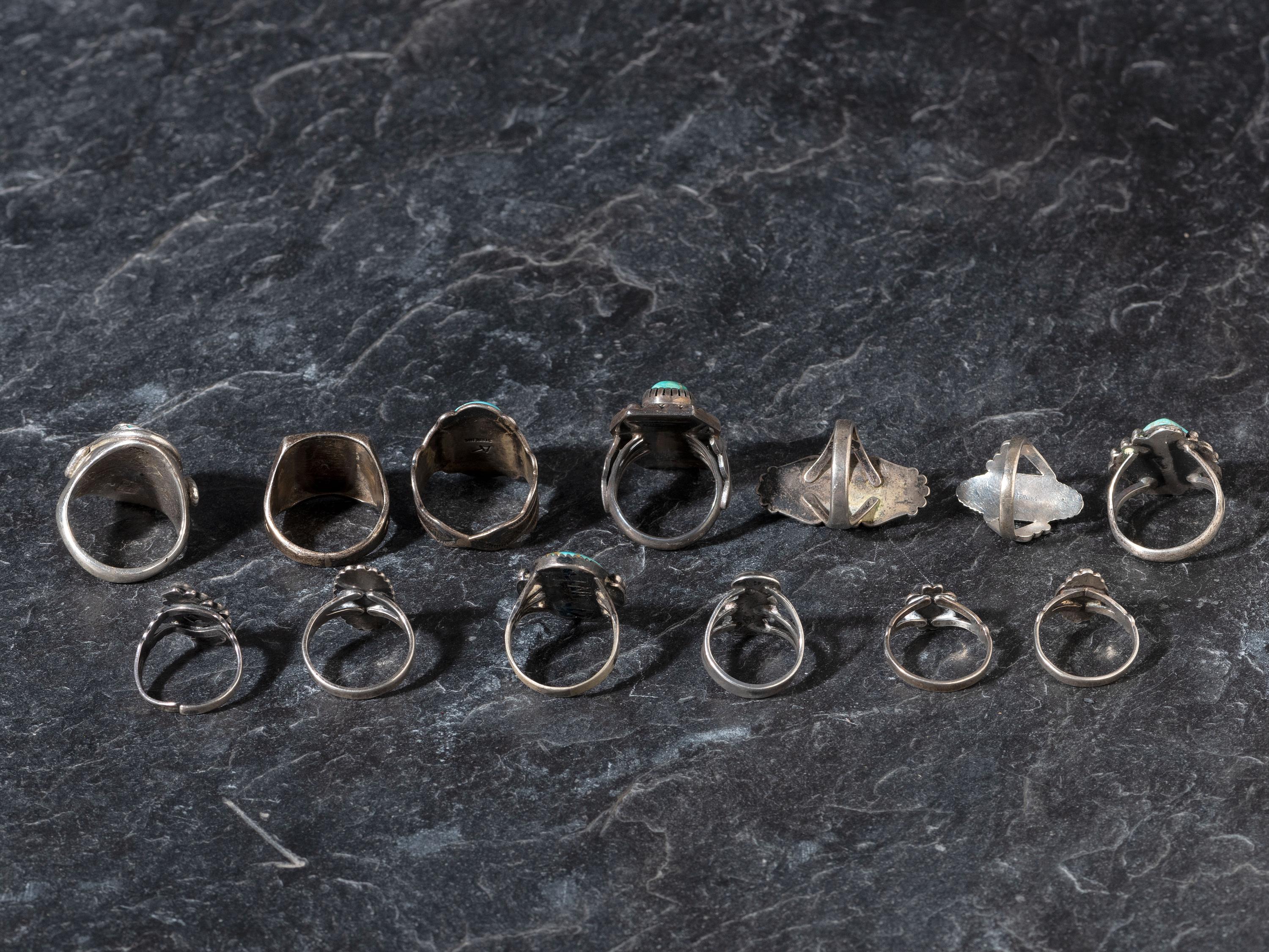 An Assortment of Navajo and Zuni Silver Rings