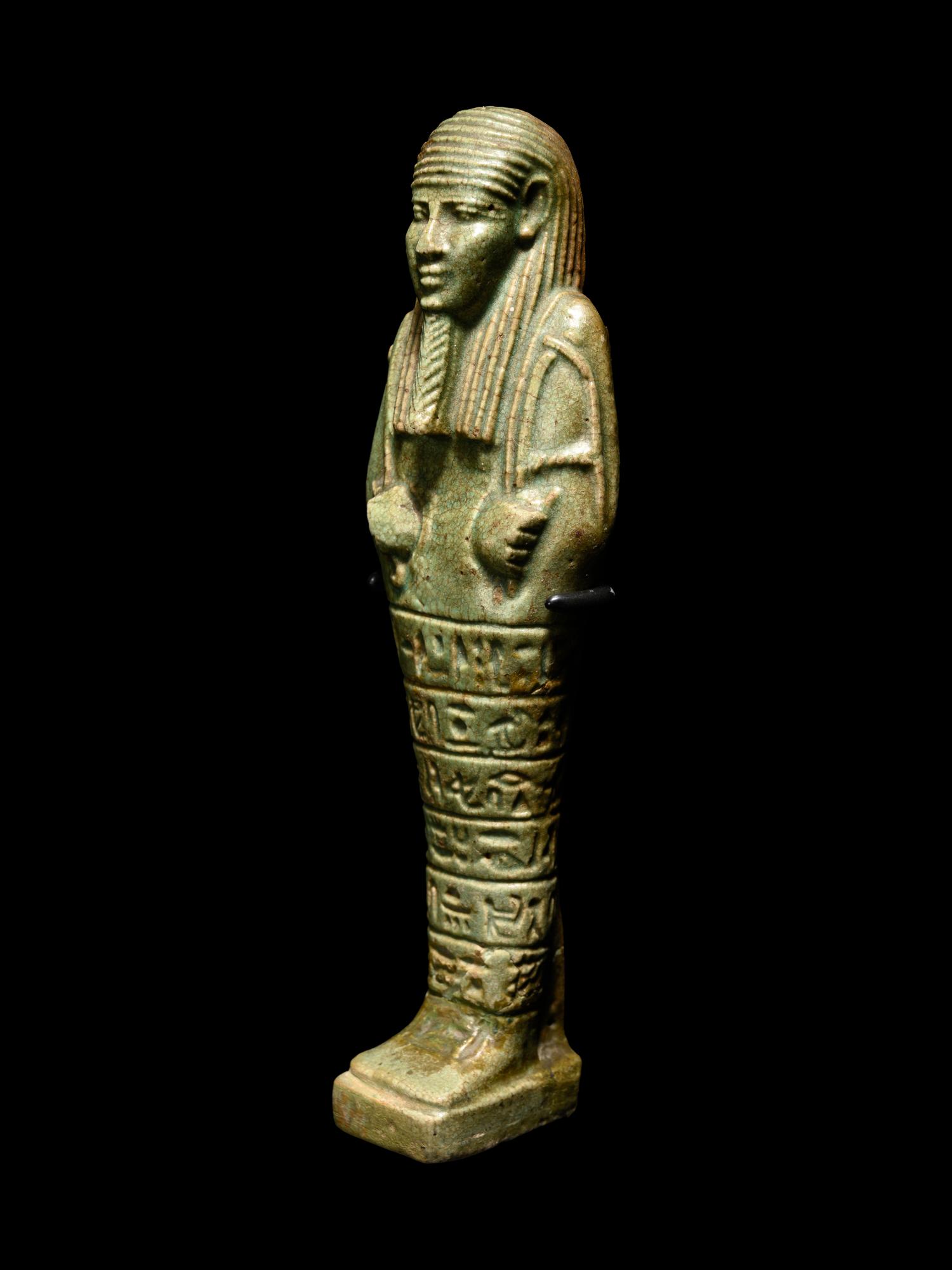 An Egyptian Green-Glazed Ushabti