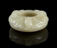 A Celadon Jade Water Pot Diameter 2 inches.