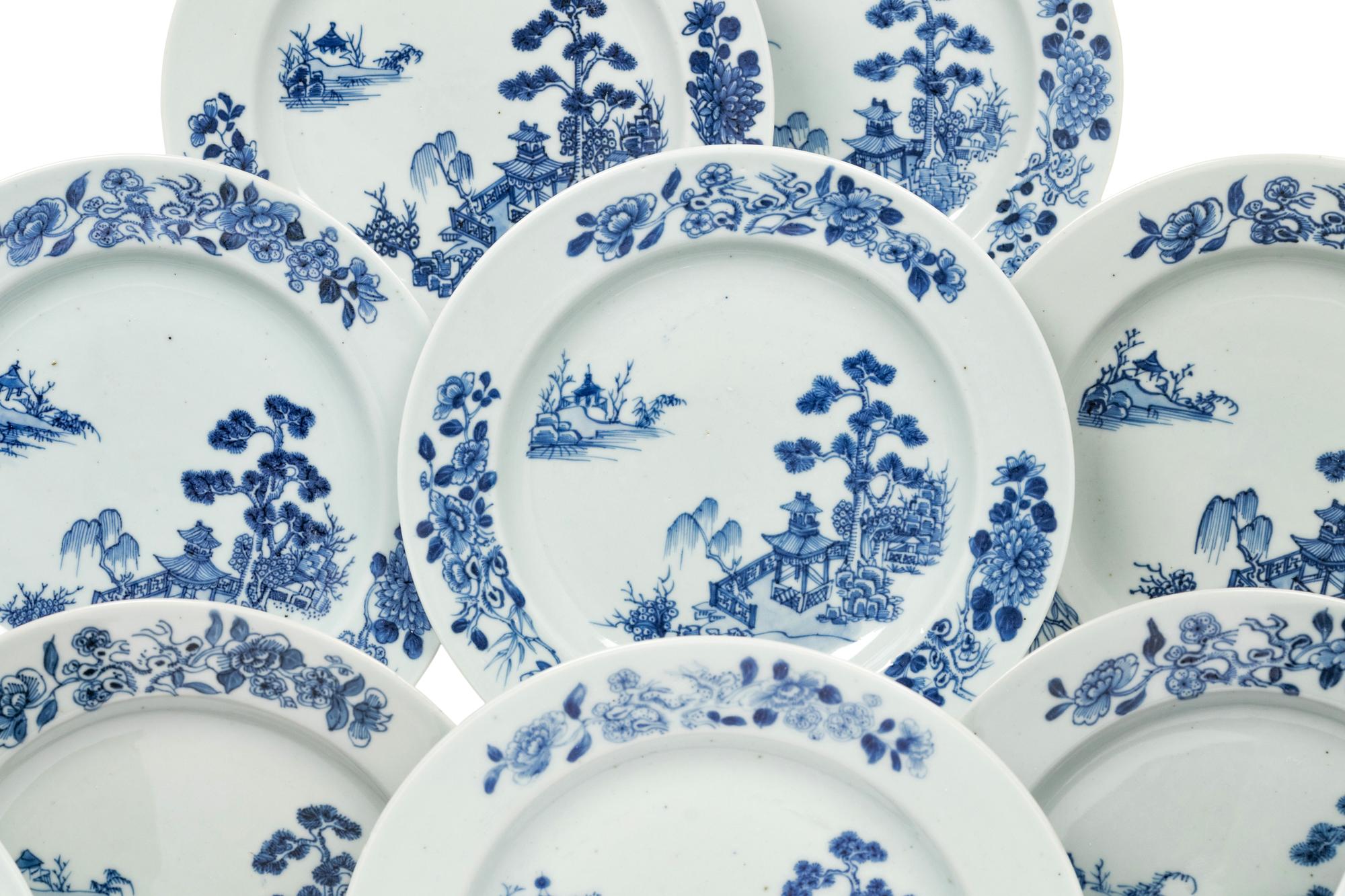 Twelve Blue and White Porcelain Plates from the Nanking Cargo