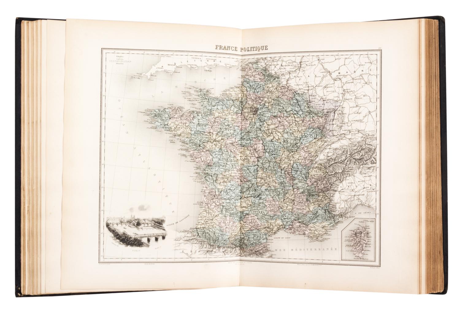 (ATLAS) MARTINEAU, M.A. Nouvel Atlas Illustre. Paris, 1898. With 62 double-page maps.