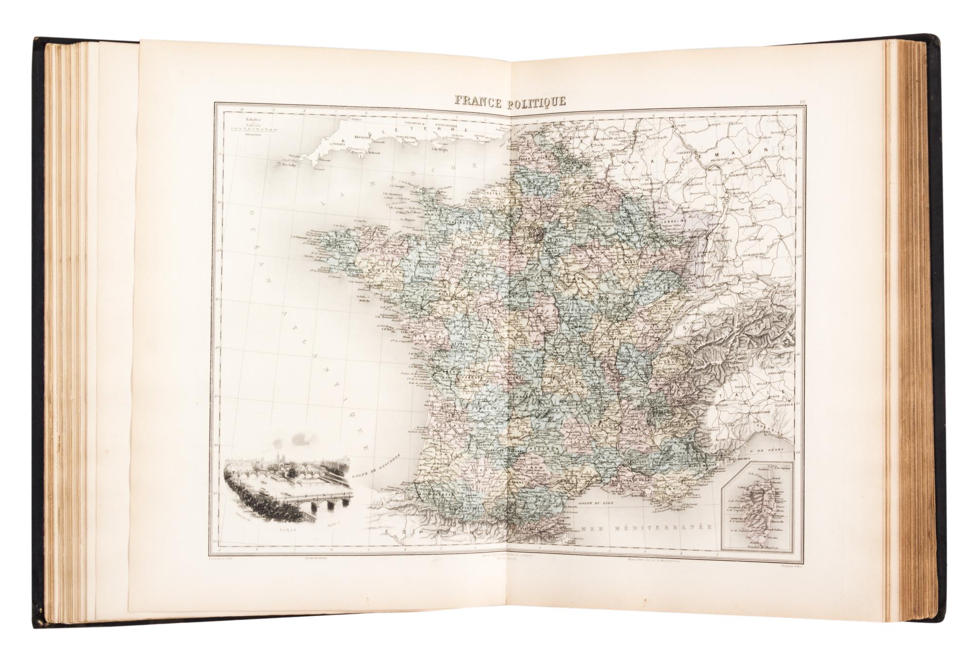 (ATLAS) MARTINEAU, M.A. Nouvel Atlas Illustre. Paris, 1898. With 62 double-page maps.