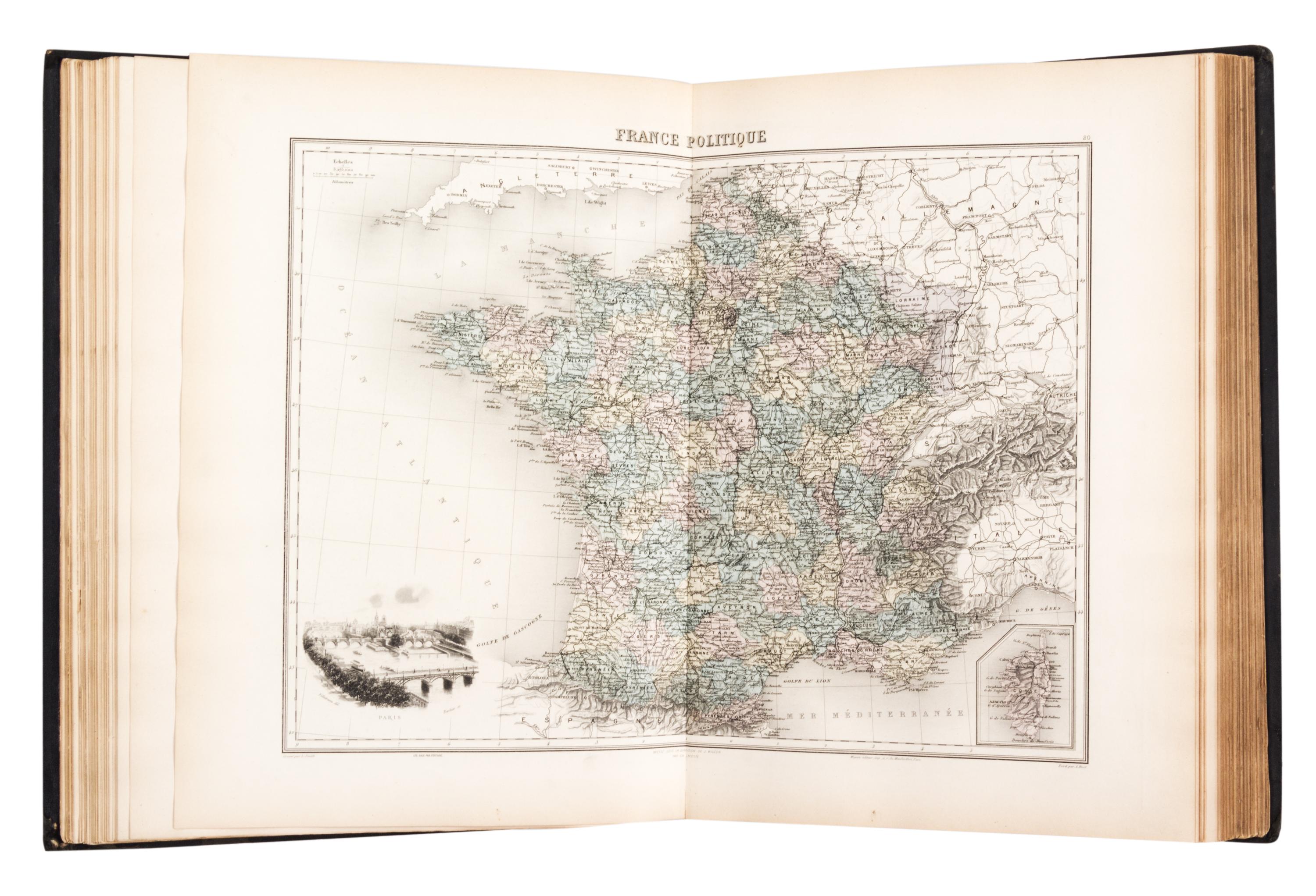 (ATLAS) MARTINEAU, M.A. Nouvel Atlas Illustre. Paris, 1898. With 62 double-page maps.