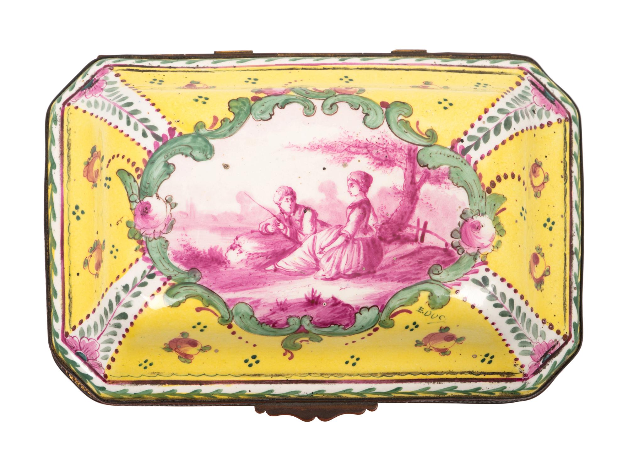 A French Faience Box and a German Porcelain Cachepot — 19TH CENTURY