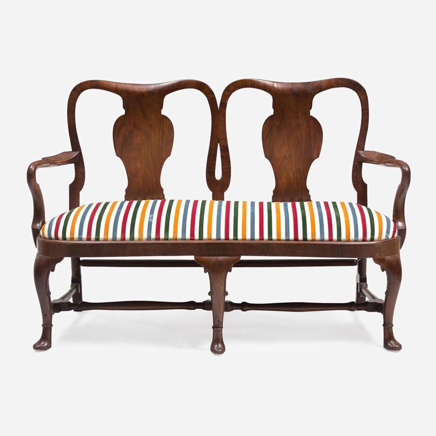 A George II Walnut Double Chairback Settee 18th century