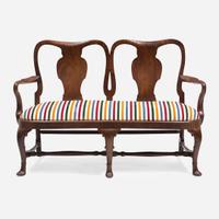 A George II Walnut Double Chairback Settee 18th century