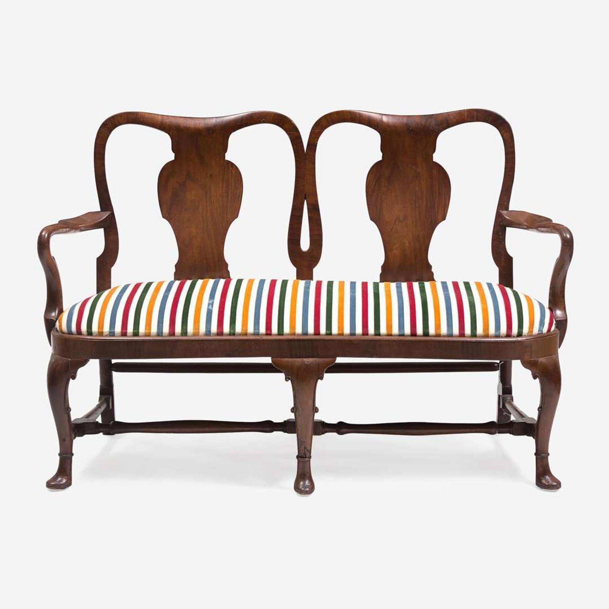 A George II Walnut Double Chairback Settee 18th century
