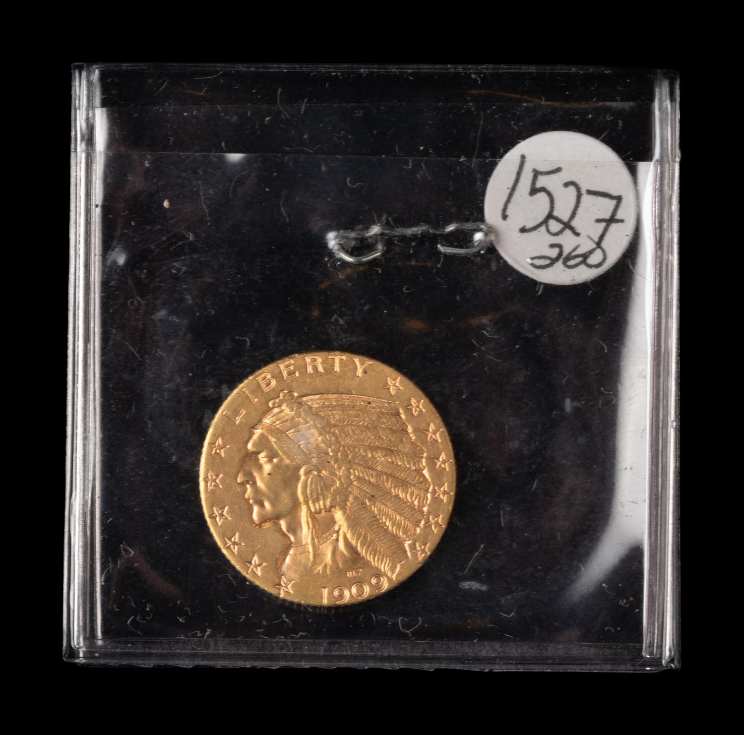 A 1909 Indian Head $5 Gold Coin