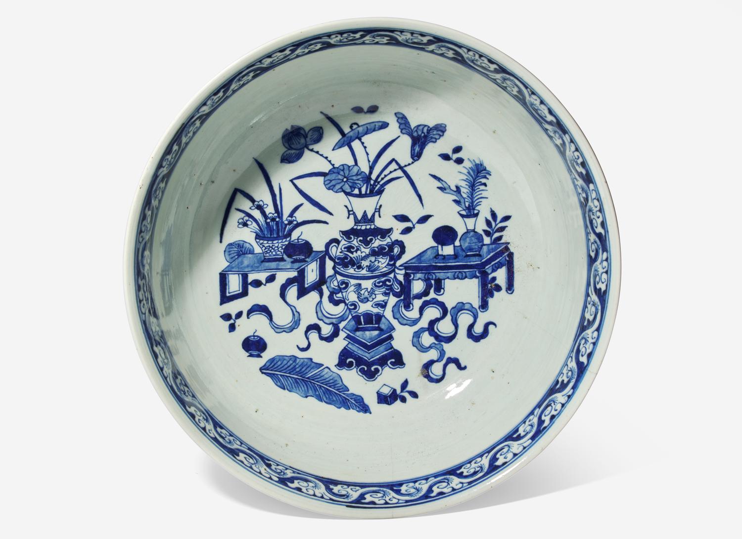 A Large Chinese Blue and White Porcelain Center Bowl
