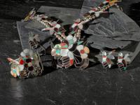 Channel Inlay Hummingbird Squash Blossom Necklace Suite