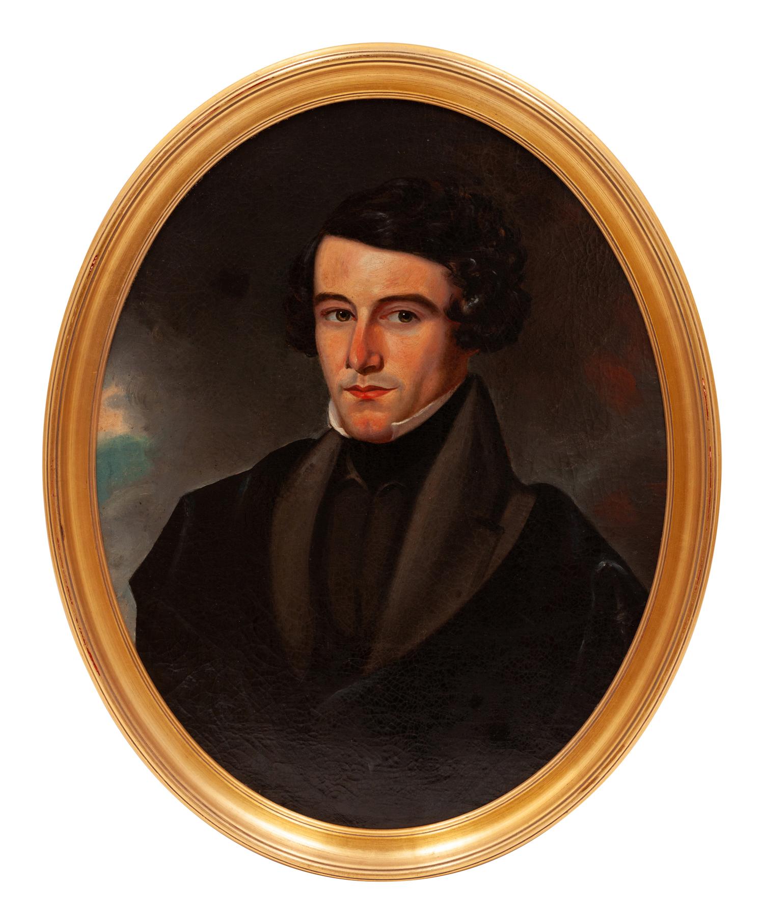 A Pair of American School Portraits, 19th Century