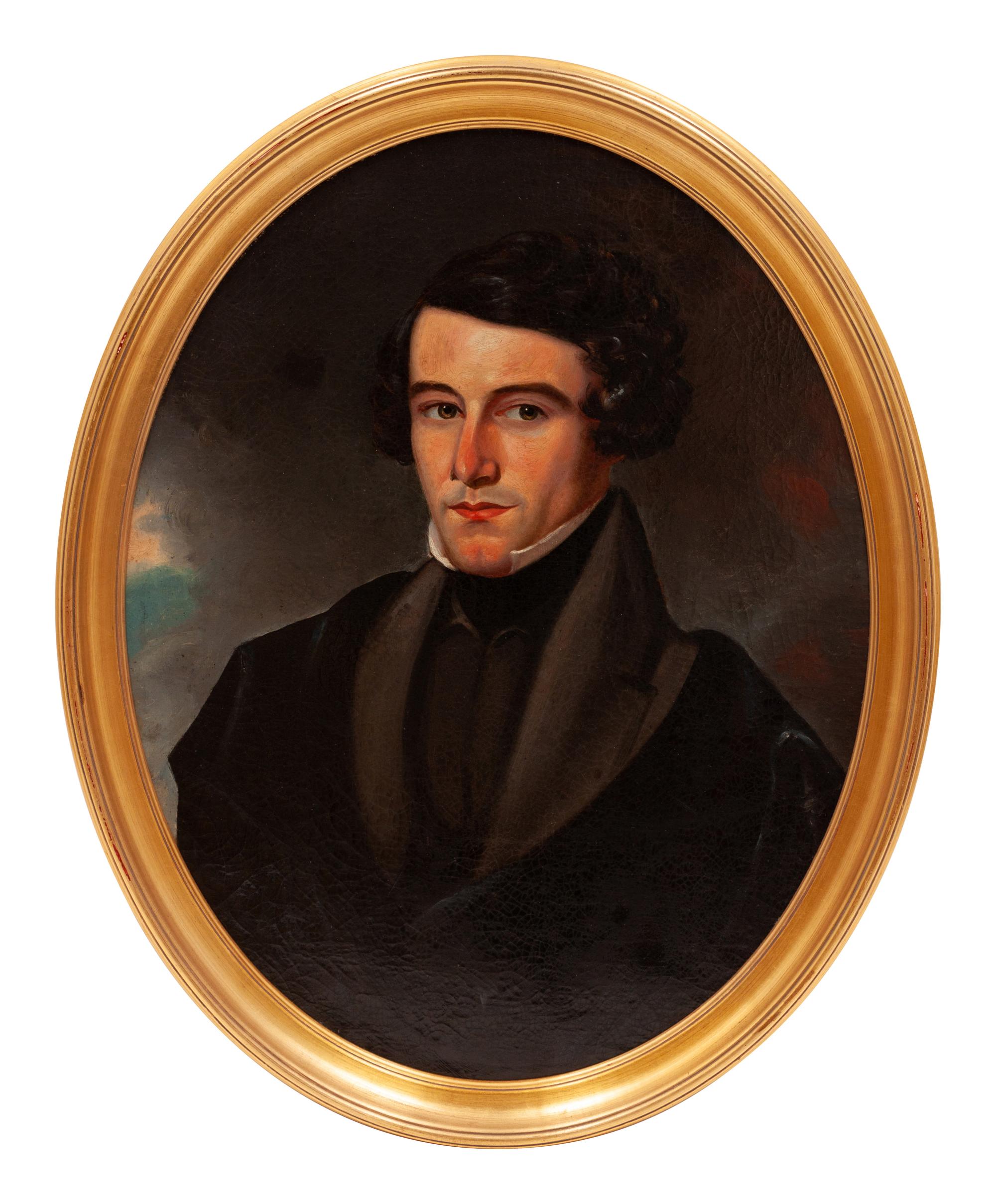 A Pair of American School Portraits, 19th Century