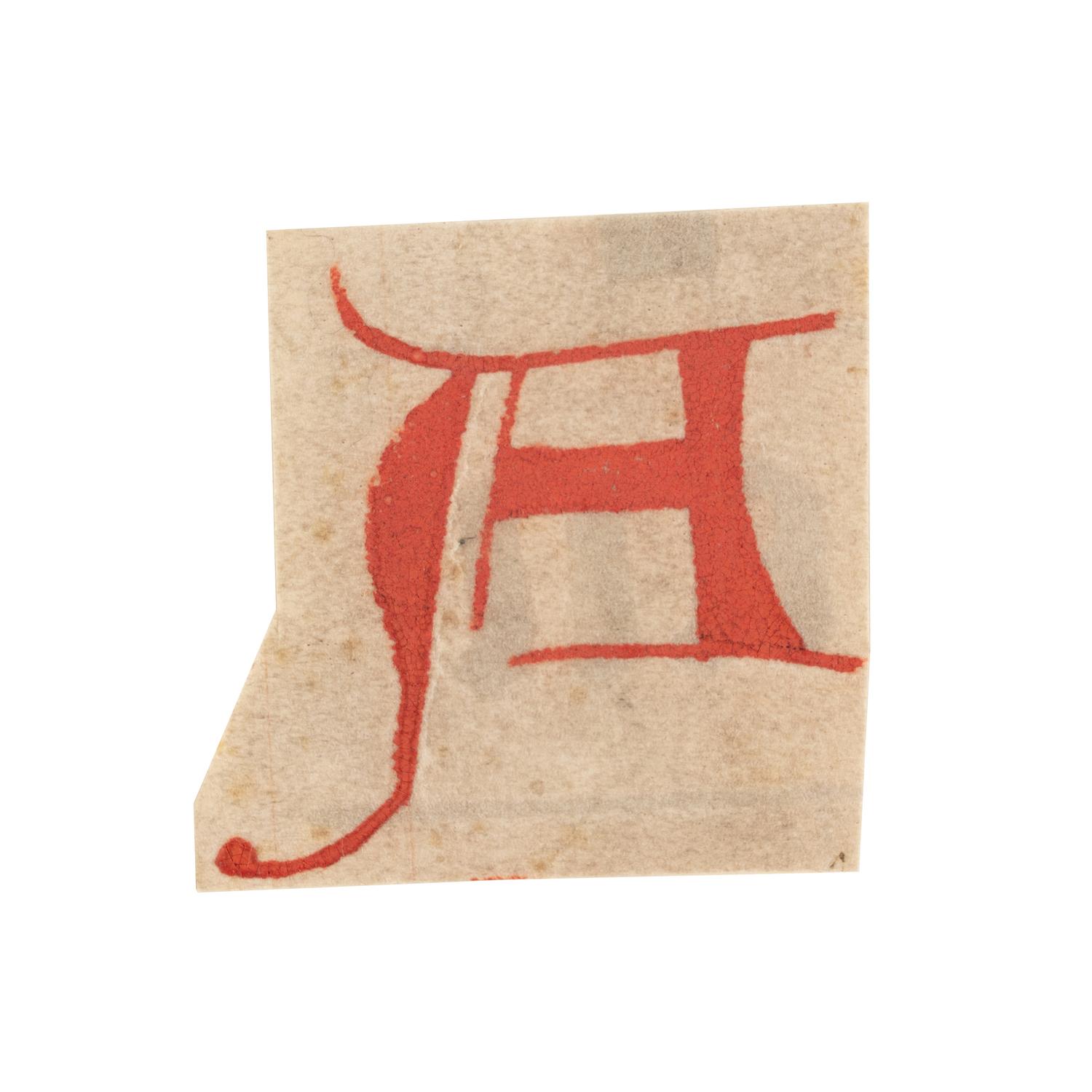GROUP OF “BABY” INITIALS FRAMED Four cut-out initials, ‘A’, ‘T’, ‘O’, and ‘Q’, mostly from assorted Choir Books, illustrated music manuscripts on parchment, in Latin [likely Italy, 15th/ 16th centuries]