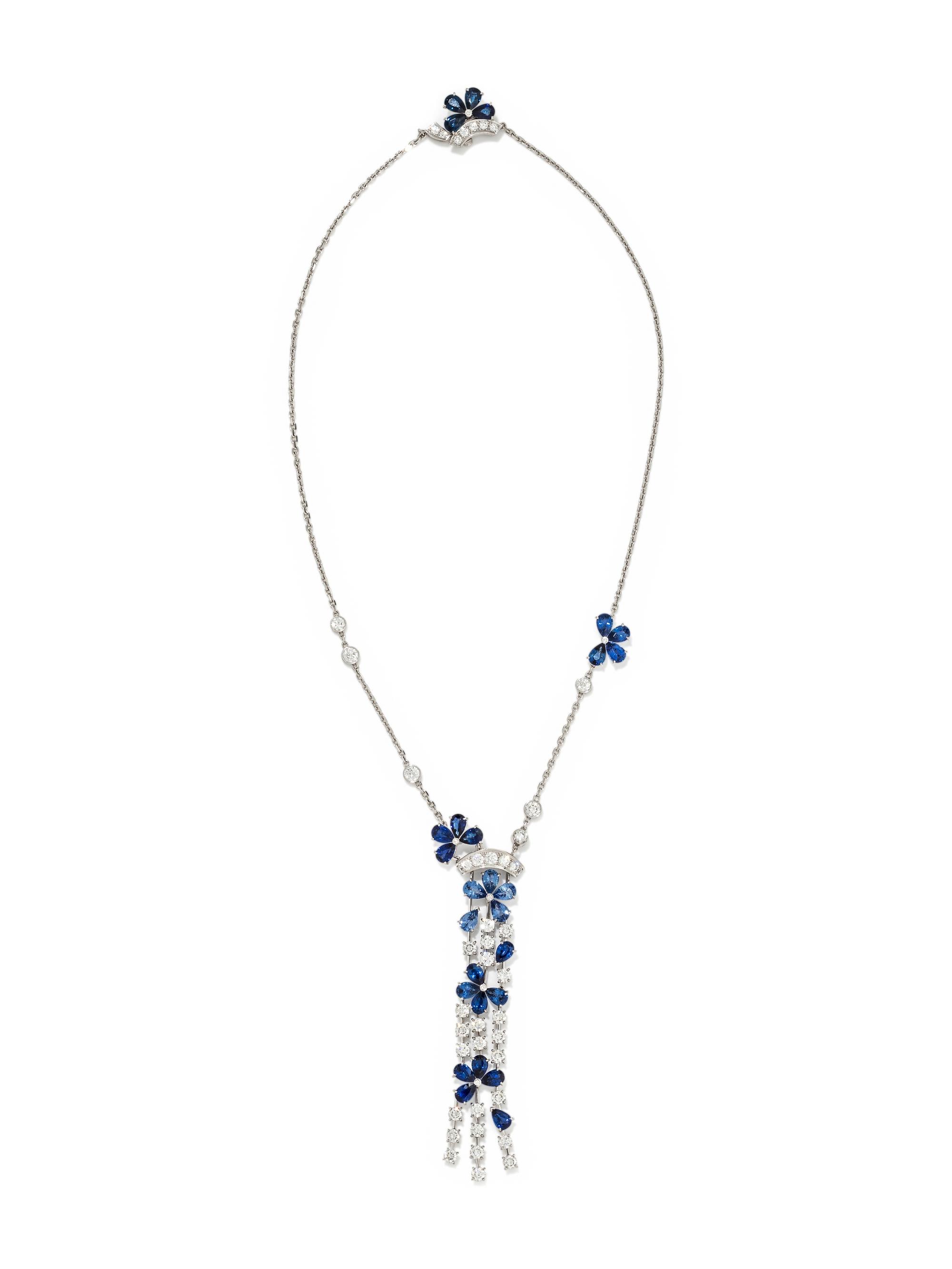 VAN CLEEF & ARPELS, SAPPHIRE AND DIAMOND 'FIL DE L'EAU' NECKLACE