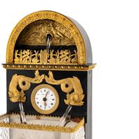 A French Patinated and Gilt Bronze and Cut Glass "Fountain" Mantel Clock