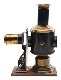 [EARLY PHOTOGRAPHY]. Magic Lantern projector in original box with matching box used to store slides.