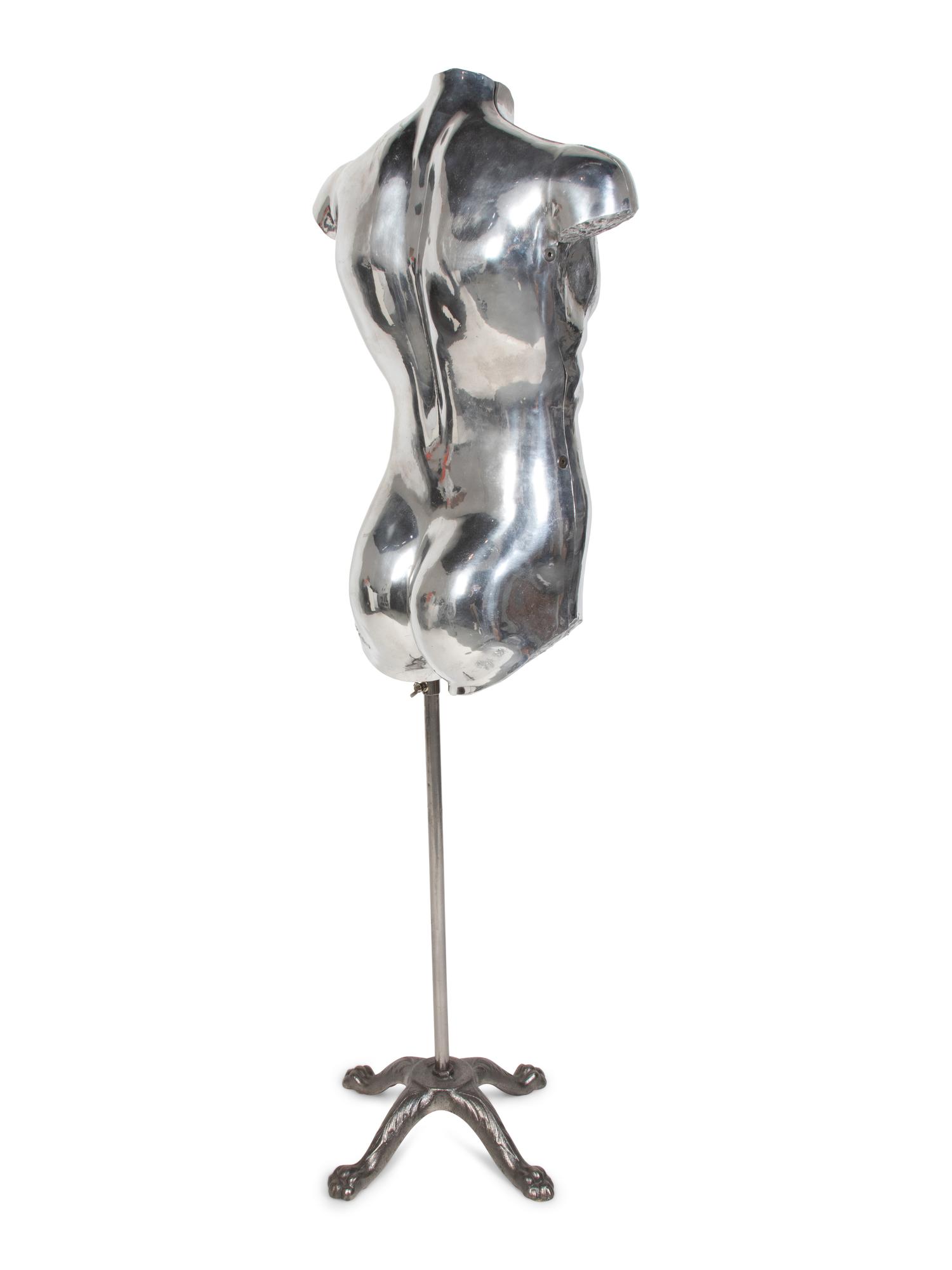 A Silvered Male Mannequin Form