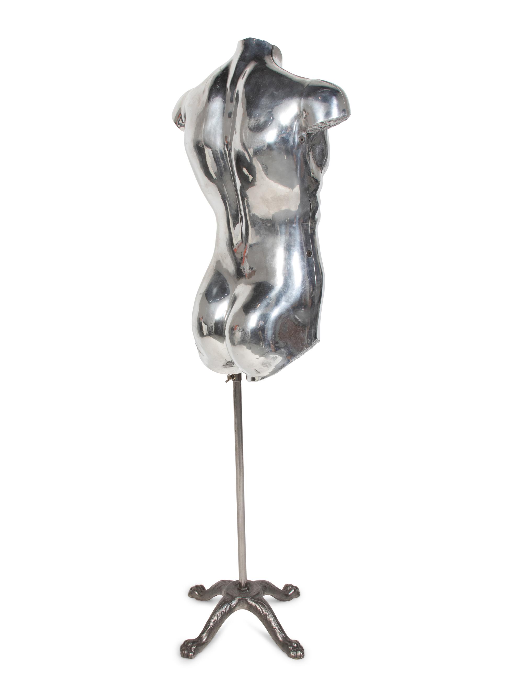 A Silvered Male Mannequin Form