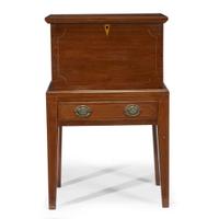 Federal inlaid walnut cellarette-on-stand Southern States, possibly Virginia or North Carolina, circa 1800