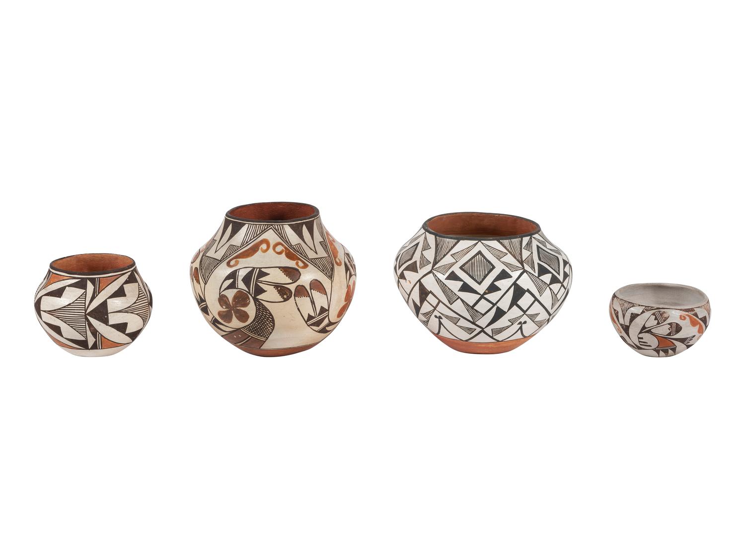 A Group of Acoma Pottery Vessels