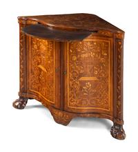 A Dutch Marquetry Corner Cabinet