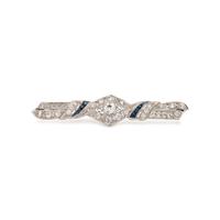 ART DECO, DIAMOND AND SAPPHIRE BAR BROOCH