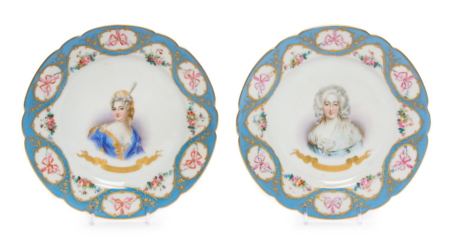 A Pair of Sevres Style Porcelain Plates Diameter 9 1/4 inches. — LATE 19TH/EARLY 20TH CENTURY
