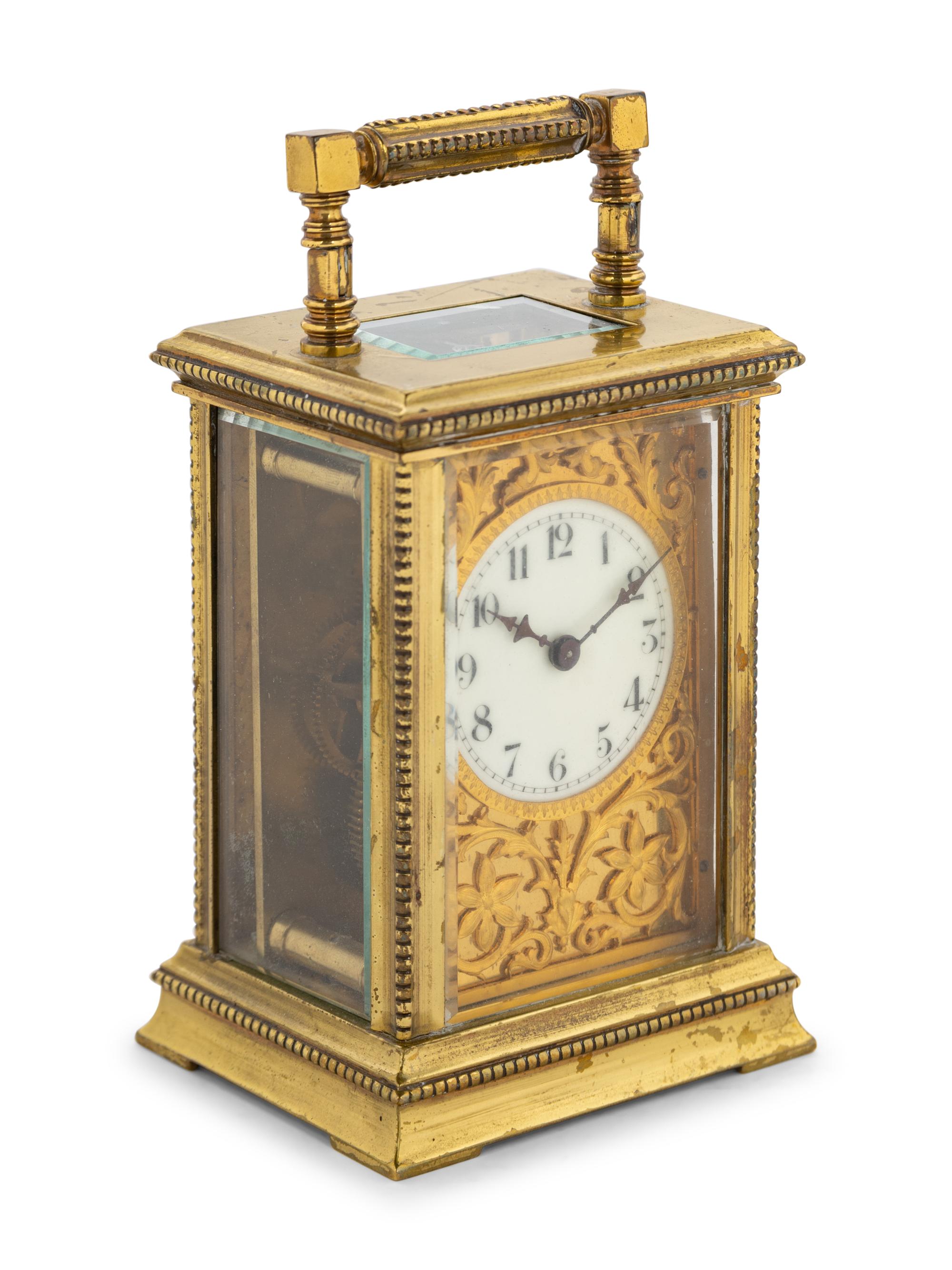 A Continental Brass Carriage Clock