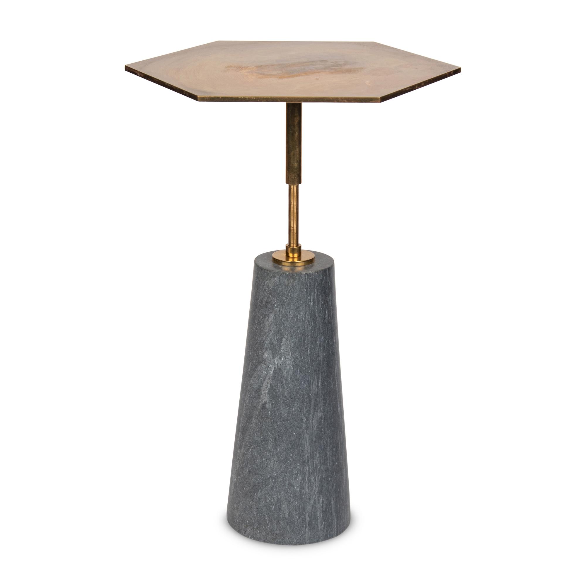 A Polished Brass and Pietra Cardosa Marble "Hawley" Side Table by Egg Collective