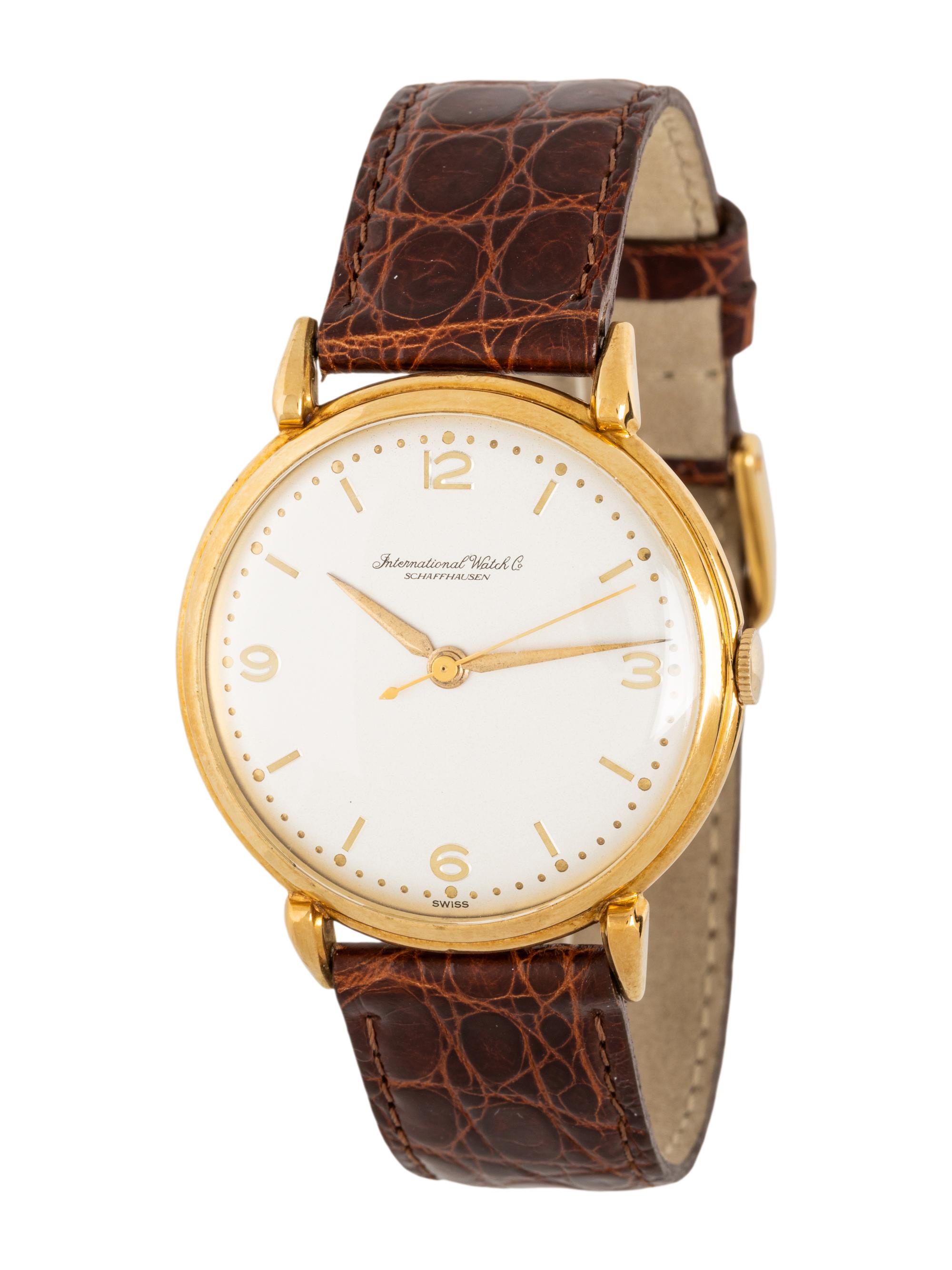 IWC, 18K YELLOW GOLD WATCH WITH IWC BUCKLE
