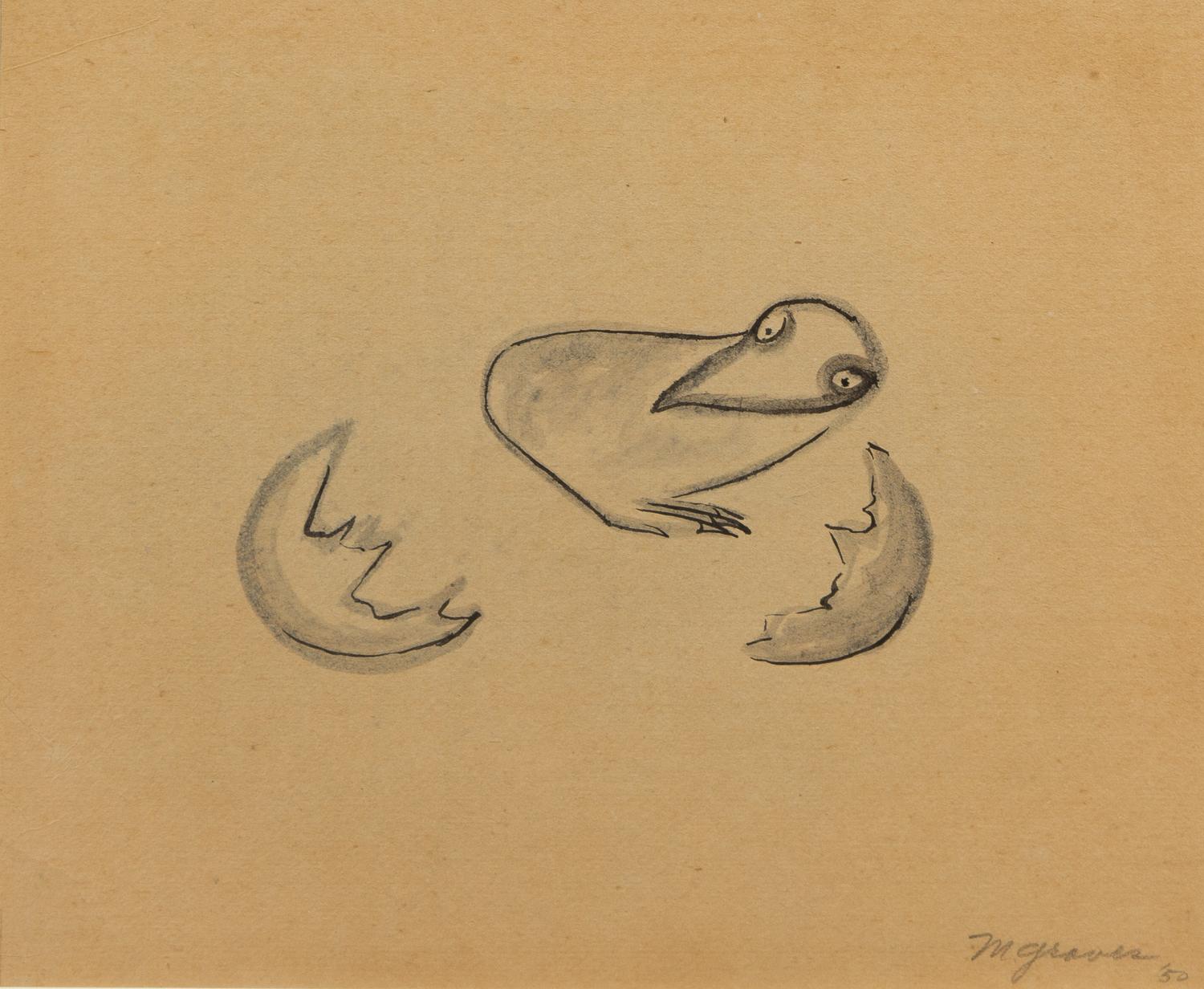 Morris Graves, (American, 1910-2001), Untitled (Hatching Chick), 1950