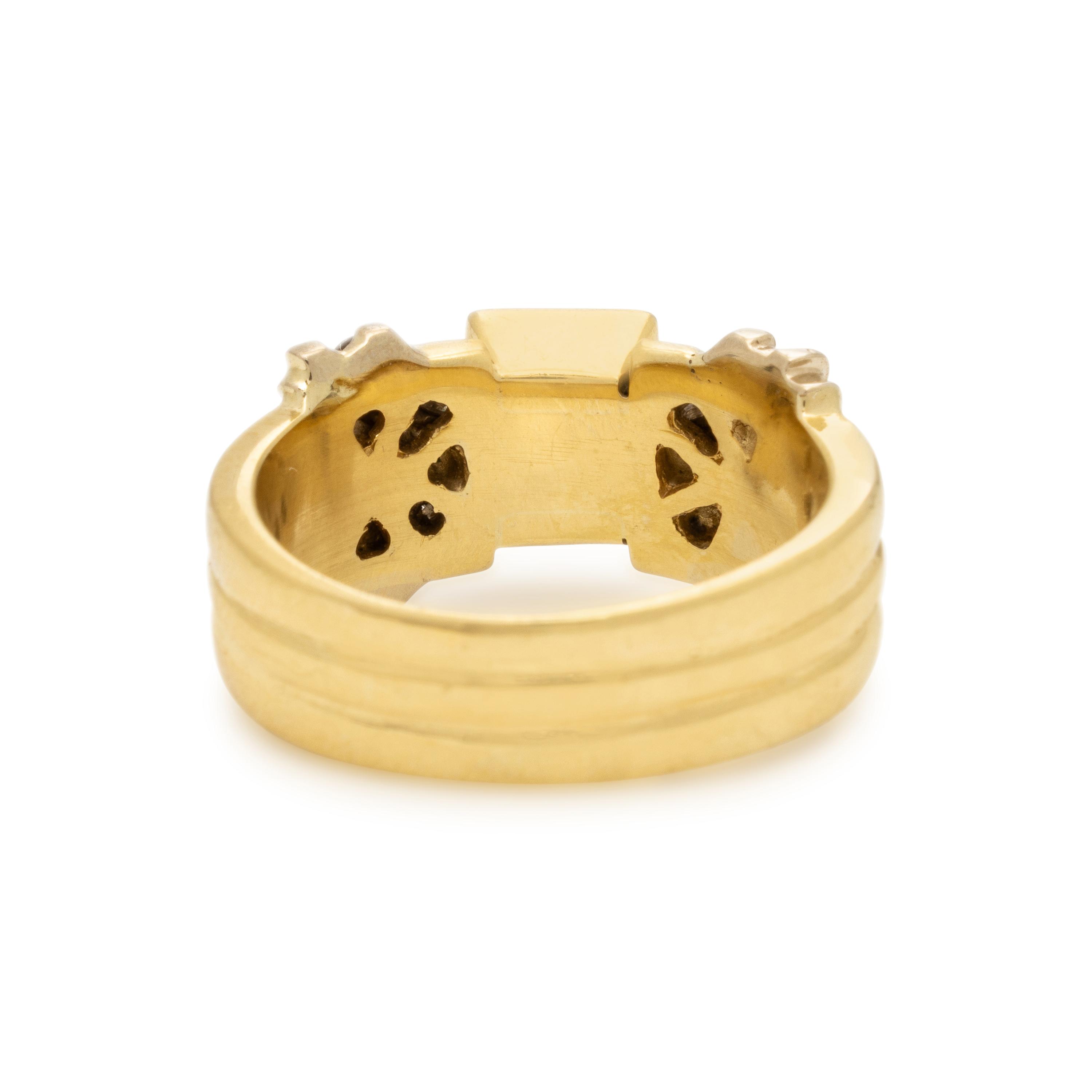 Emerald, Diamond, and Yellow Gold Ring