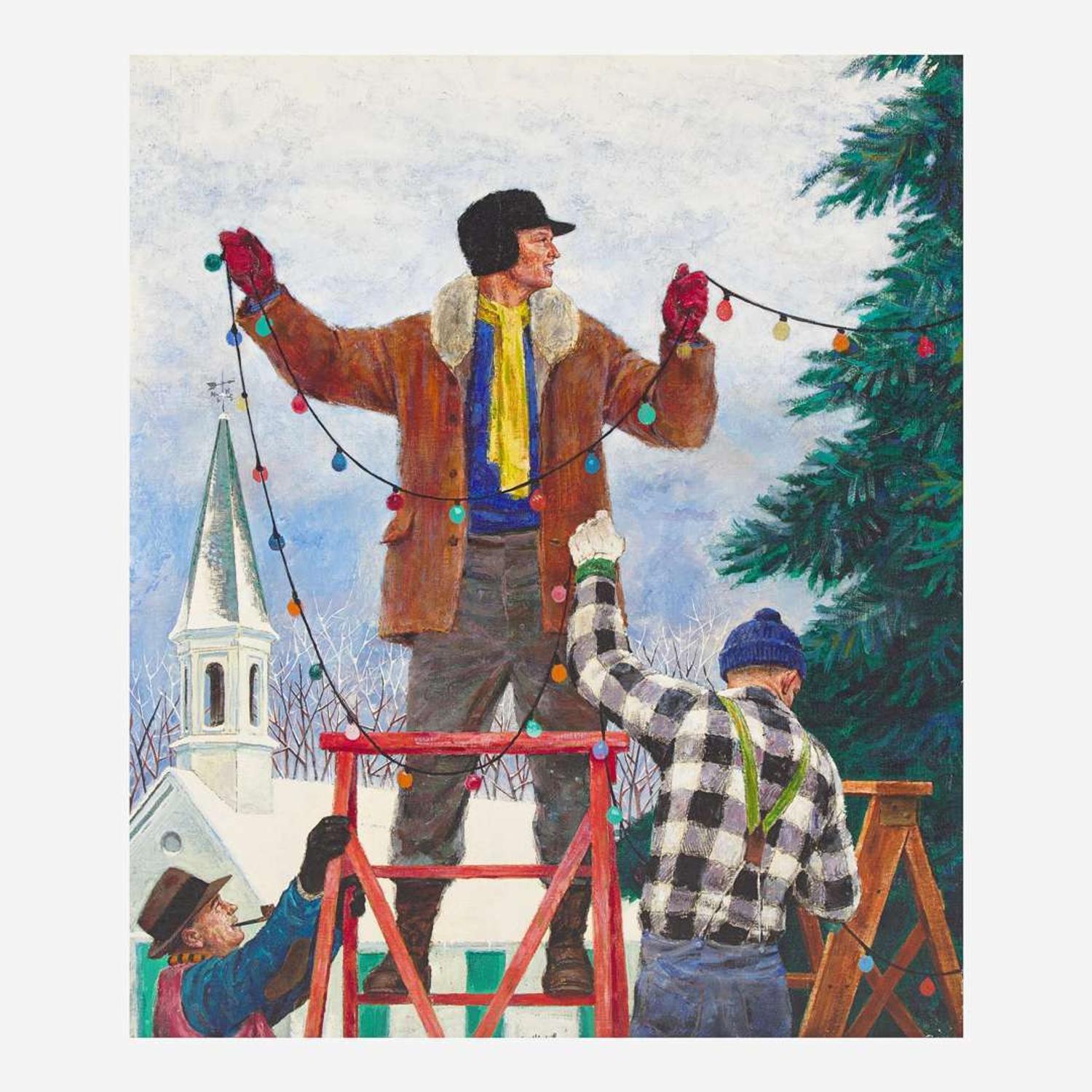 Joseph Hirsch (American, 1910-1981) Trimming the Christmas Tree